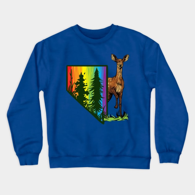 Nevada Pride - Deer Crewneck Sweatshirt by Manfish Inc.